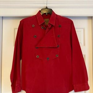 WahMaker by Scully Men's red cotton cavalry bib shirt